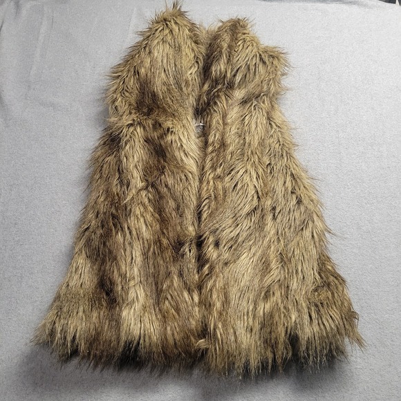Jou Jou Jackets & Blazers - Jou Jou Faux Animal Fur Vest Cardigan Coat Jacket Medium Browns Grays JouJou